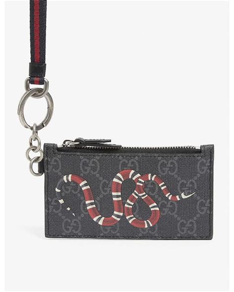 gucci coated canvas lanyard card case|gucci gg card case wallet.